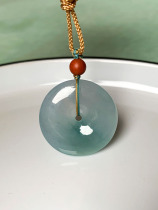 Yun jade ice seed light blue flower safe buckle pendant jade pendant