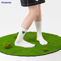 FIRSTMIX 3 Dual-loaded New Embroidery Caring Retro Tide Ensemble SILO SOCKS PURE COTTON SPORTS SOCKS CHILDREN