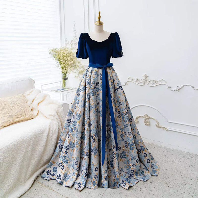 Plus-Size Elegant Evening Dress 2025 High-End Solo Vocal Performance Dress Student Vocal Arts Exam Dress Annual Meeting Host