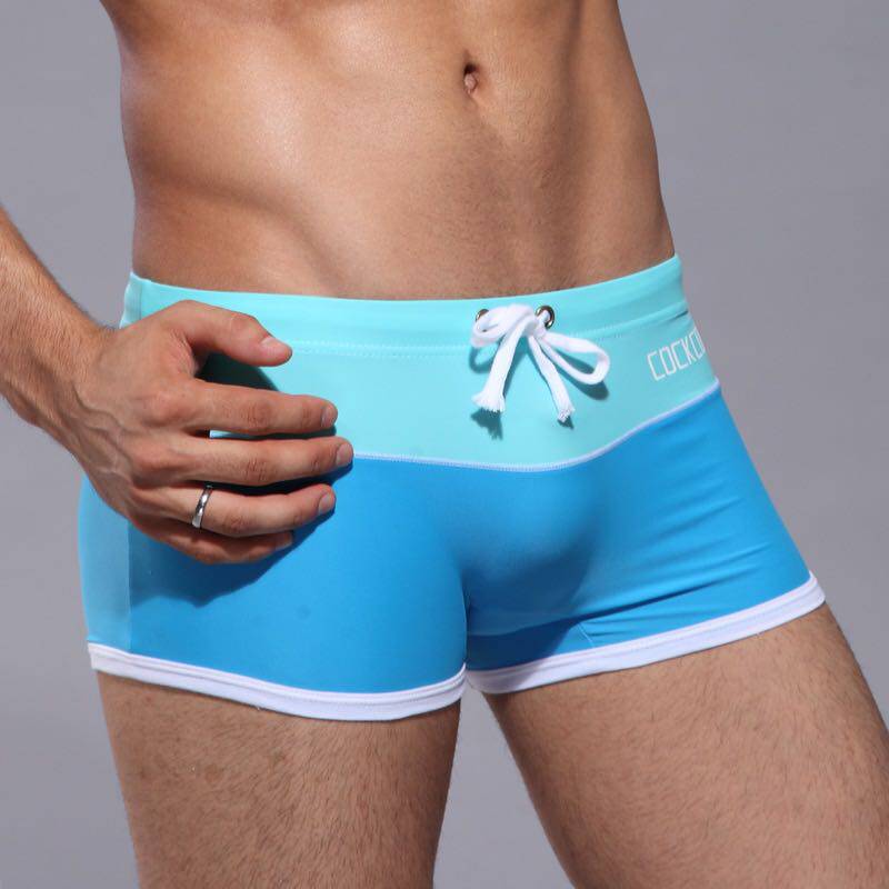 Men's swimming trunks summer new super soft and smooth slim strap swimming trunks beach pants
