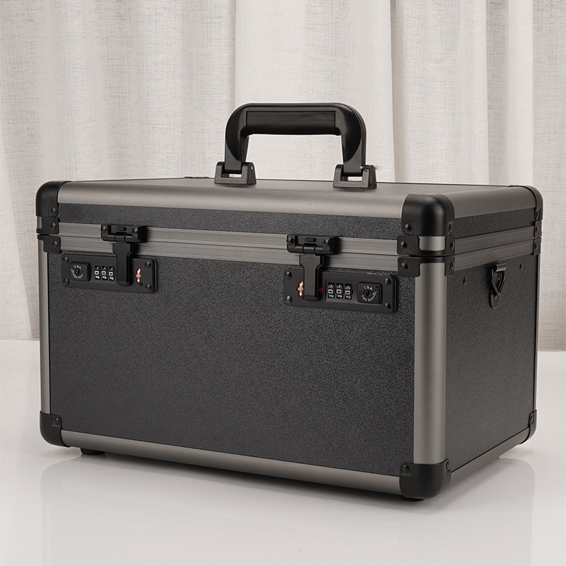 Double customs lock password accommodating box double layer collection of valuables documents documents with lock insurance box multilayer