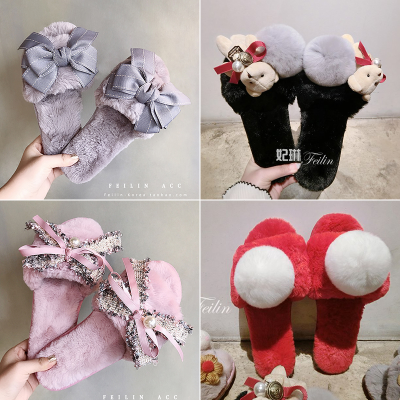 South Korea Cute Moon Sub Shoes Woolen Cotton Slippers Women Winter 2021 New Plush Interior Home Slippers Home Slippers