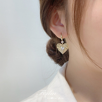 Earrings 2021 New Tide temperament earrings women Korean senior sense Net red French love zircon earrings earrings