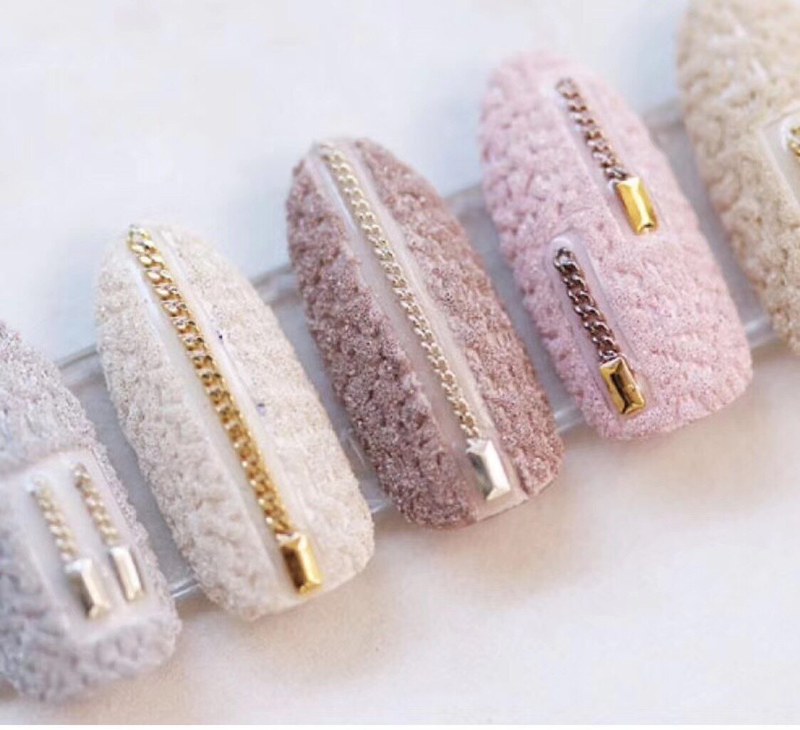 Azuki gel out-of-the-day-style fluffy pink sweater-made material