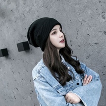 Hat wig integrated short curly hair autumn winter warm Baotou hat heaps heaps hat knit cap long roll hat wig cover