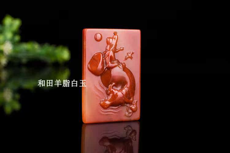 Украшения на шею 天然玉石吊坠平安牌云南黄龙玉挂件牧童放牛图玉牌子玉器项炼玉坠