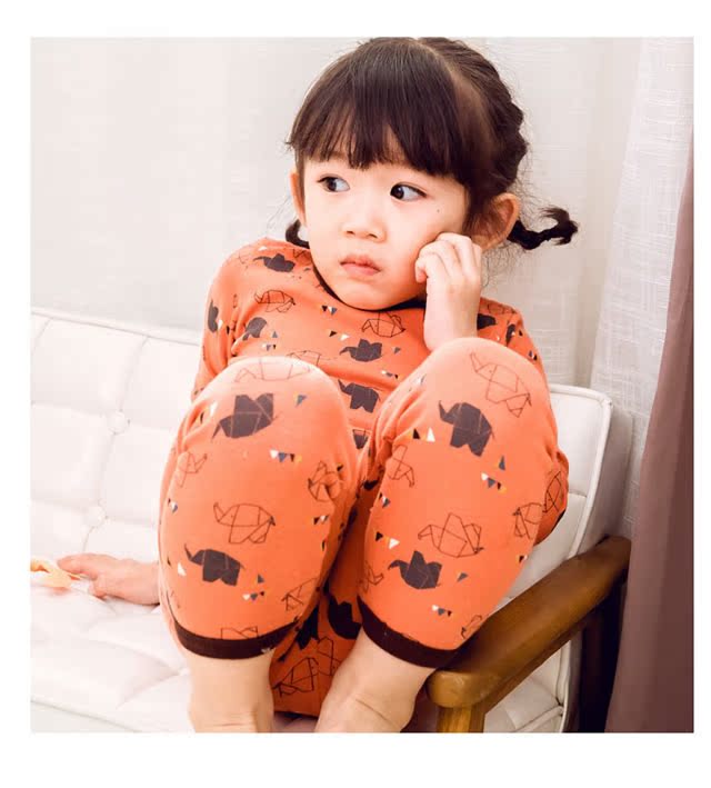 Bộ đồ lót trẻ em cotton bé trai áo len cotton cotton nam và nữ quần áo mùa thu và mùa đông quần áo trẻ em ấm áp quần áo trẻ sơ sinh