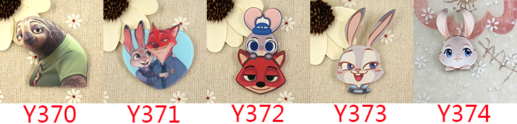 Phim hoạt hình Crazy Animal City Bunny Judy Fox Nick Lightning Sloth Dễ thương Trâm acrylic Huy hiệu Huy hiệu huy hiệu cài áo vest