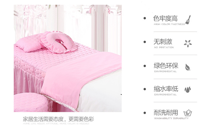 Bông nhồi bông làm đẹp thêu giường bao gồm bốn bộ massage cơ thể châu Âu massage thẩm mỹ viện SPA sức khỏe giường bông ga giường spa giá rẻ