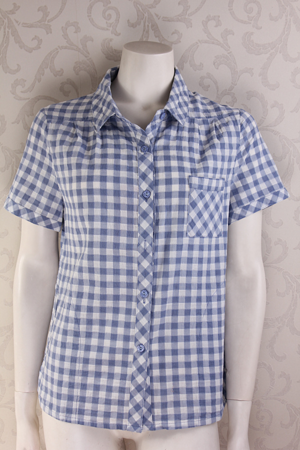 Áo sơ mi nữ chất liệu cotton ngắn tay mùa hè trung niên XL nữ siêu mỏng kẻ sọc cotton áo thun - Quần áo của mẹ áo lẻ trung niên