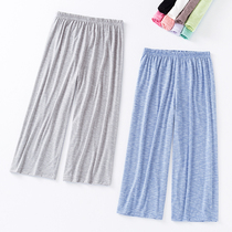 2019 New pajama pants Capri pants summer bamboo cotton thin loose breathable bamboo fiber home pants can be worn outside