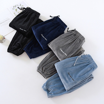 Fall and Winter Mens Patients Bottle Sea Island Flexh Flag Flag Family Shorts Beam Legs Warm Pants