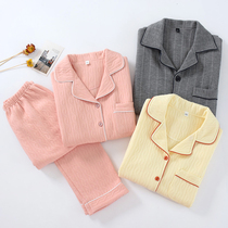 21 New Pure Cotton Pyjamas Woman Autumn Winter Thickened Triple Clip Cotton Casual Loose All-cotton Couple Home Suit Men