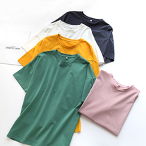 New combed cotton couple T-shirt cotton Women summer short sleeve Korean version of shoulder sleeve large size loose undershirt men