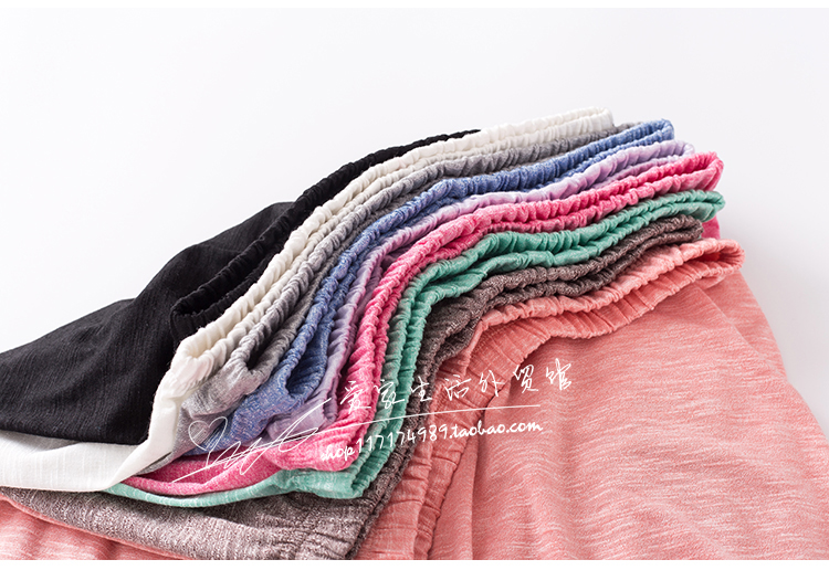 Quần short ngắn tay bằng sợi tre phục vụ tại nhà có thể mặc đồ ngủ ba dây cotton nữ mùa hè mỏng phần thoáng khí thoải mái - Bên ngoài ăn mặc đồ ngủ thu đông ấm áp