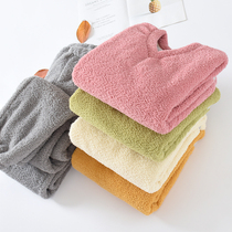 New lamb suede Home Costume Women Winter Thickening V neckline Jacket Head Collection Leg Closing Suit Home Fresh Coral Suede Pajamas