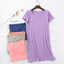 New modal nightgown womens cotton short sleeve summer thin size loose soft comfortable stretch skirt home dress