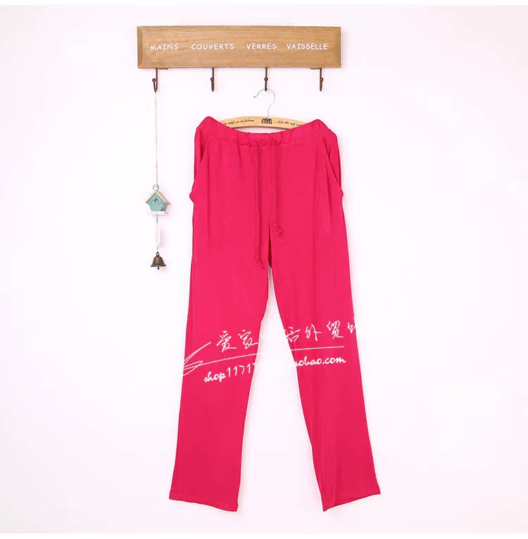 Mùa xuân và mùa thu quần cotton rộng kích thước lớn giản dị quần nhà màu thể thao modal quần ngủ nữ mỏng phần quần ngủ nam