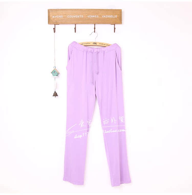Mùa xuân và mùa thu quần cotton rộng kích thước lớn giản dị quần nhà màu thể thao modal quần ngủ nữ mỏng phần quần ngủ nam