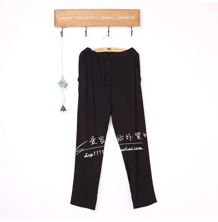 Mùa xuân và mùa thu quần cotton rộng kích thước lớn giản dị quần nhà màu thể thao modal quần ngủ nữ mỏng phần quần ngủ nam