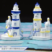 Mediterranean resin lighthouse Seagull ornaments Creative home ornaments Nordic Childrens gifts Lighthouse tourist souvenirs