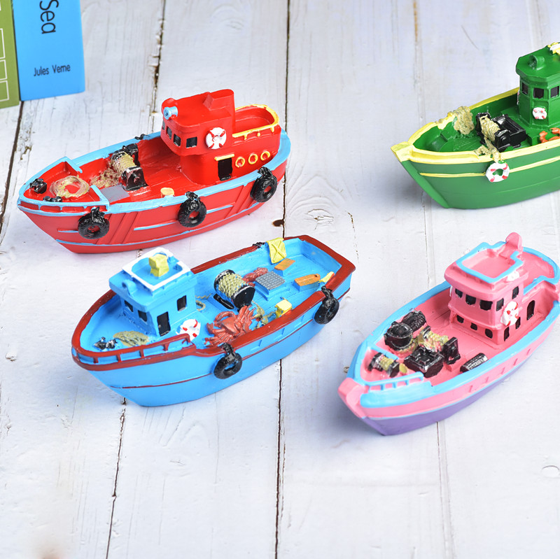 Mediterranean new minimalist modern ship model Creative home sailing Sailing Pendulum Marine Themed Fishing Boat Pink Qingdao