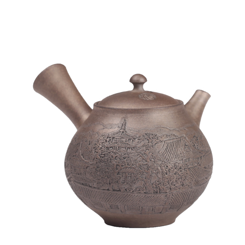 粟18 茶道具 平安青峰（日本进口茶道具常滑烧名家都筑青峰作烧缔法隆寺  