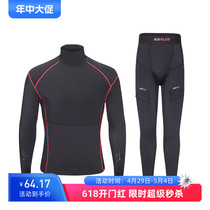 21 new ICEPLUS ice hockey quick-drying clothes quick-drying pants suit high tie neck protector crotch protector quick drying and sweat removal