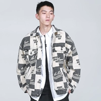 Hai mươi tám thương hiệu thời trang đường phố mùa đông đầy chất liệu cotton in hoa giản dị đẹp trai ngắn tay 2018 áo khoác dạ nam