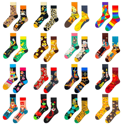 Crazysox Original Design Asymmetric Pattern ab Tide 鸳 鸳 ins -стрит универсальная средняя девушка с высокой трубкой