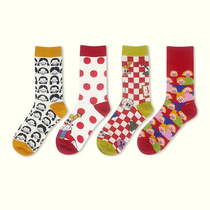 CrazySocks retro illustration cute magic series socks sports cotton socks in-tube socks men and women tide socks