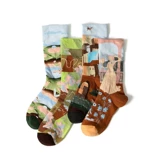 Crazysox French Series of Punch Nocks Персональные масляные масляные живописи женский уличный спорт стиль моды тренд хлопковые носки ins ins