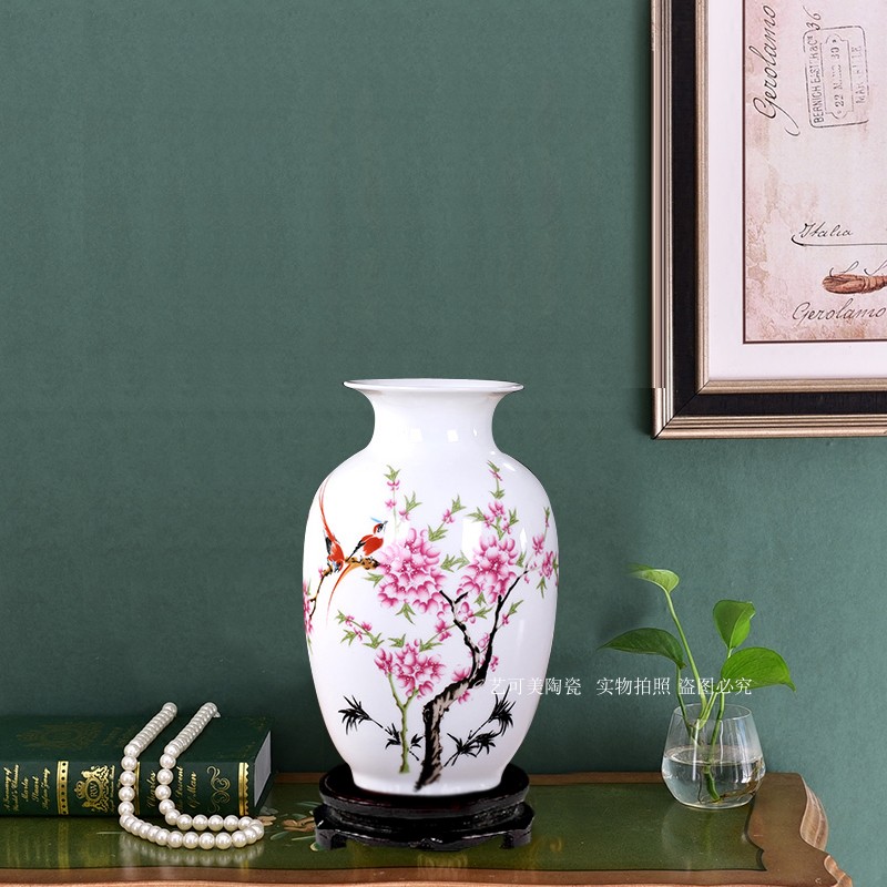 Jingdezhen gốm sứ màu xanh và trắng bình hoa cắm hoa mới phong cách Trung Quốc phòng khách tủ rượu kệ trang trí nhà - Vase / Bồn hoa & Kệ chậu hoa treo
