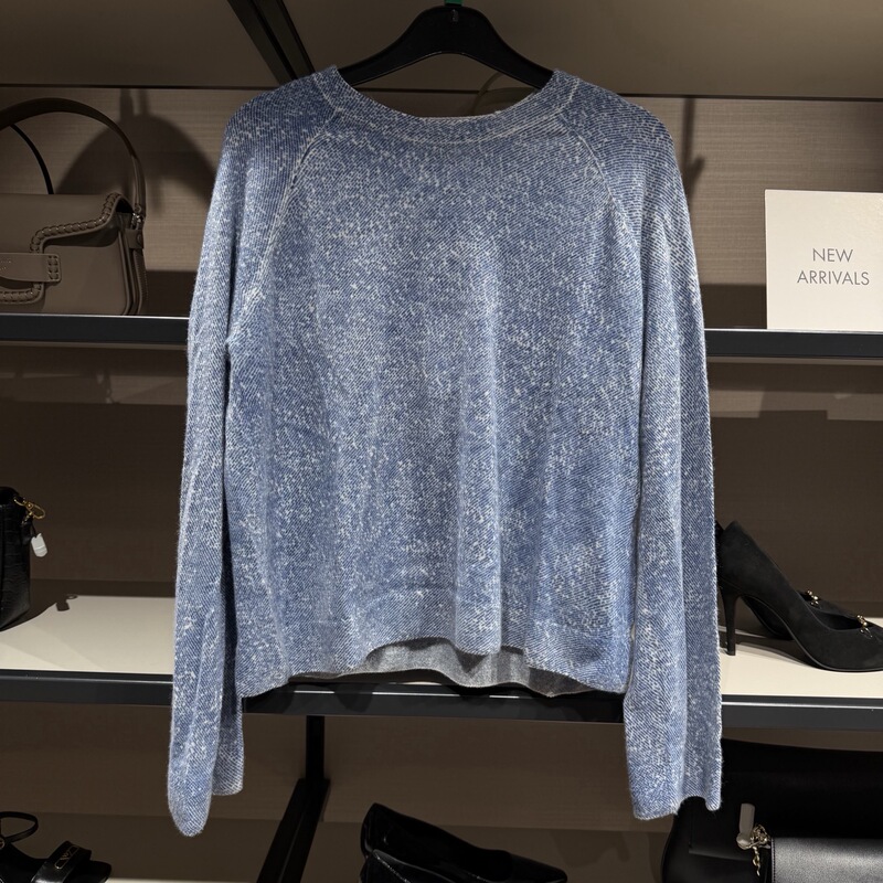 Emporio Armani Washed Blue Pure Cashmere Round-Neck Long-Sleeved Knitwear High-End Pullover Sweater Emporio Armani Washed Blue Pure Cashmere Round-Neck Long-Sleeved Knitwear High-End Pullover Sweater