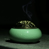 Longquan Celadon Ароматерапевтическая печь Керамическая буддийская антикварная сплавная крышка с горел
