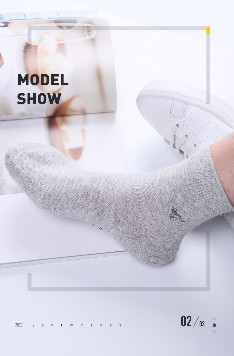 Bảy con sói vớ nam cotton ống mùa hè phần mỏng khử mùi mồ hôi thấm thở vớ dài tất cả các bông vớ nam