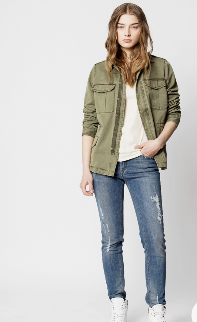 Американская покупка Zadig & Voltaire Значение -Значение -Значение -Значение Военный костюм Wind Better Spread Butterfly Short Coat