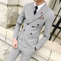 Bộ vest nam phù hợp với phiên bản Hàn Quốc giản dị của gió Anh bộ đồ nhỏ nam phù hợp với áo hai dây áo nam