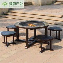 Outdoor barbecue table Courtyard Grill balcony commercial barbecue table and chair barbecue home barbecue charcoal