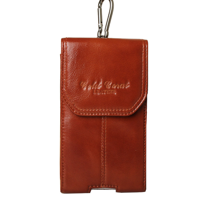 Men's leather pockets 4 7 inches 5 5 inches 5 6 6 inches wearing leather belt purse large screen phone bag head layer cow leather shoulder bag