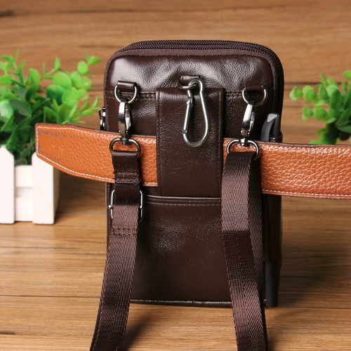 Коралловая поясная сумка для отдыха, кожаный ремень, сумка на одно плечо, из натуральной кожи, 6.3 дюймов, 6.6 дюймов