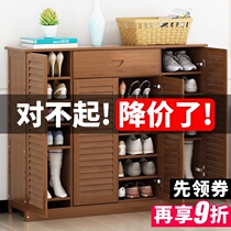 Multi-layer shoe cabinet simple household door storage shoe shelf economical large-capacity shelf solid wood dormitory dustproof