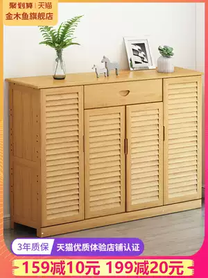 Shoe cabinet simple household door indoor good-looking multi-layer dustproof solid wood shoe rack economical dormitory shelf