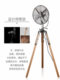 Imasu Tripod Floor Fan Retro Electric Fan for Home Use Metal 12inch Oscillating Head Adjustable Height Vertical Antique-Style Electric Fan