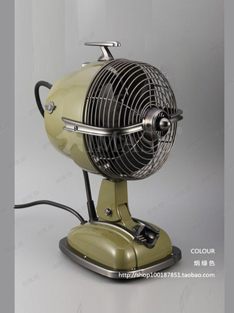 Imasu Airplane Fan, Airplane Head Style Antique Electric Fan, Retro Small Table Fan, Household Oscillating Hong Kong-Style Desktop Fan