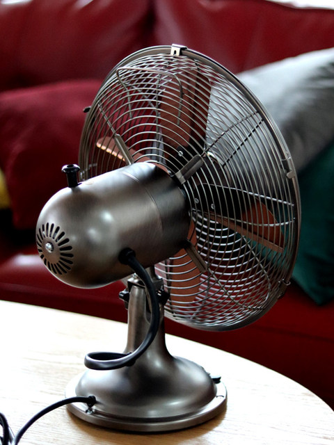 Antique-Style Table Fan, Retro Fan for Home Use, 12inch Oscillating Metal Fans for Dining Table, Nostalgic American-Style Strong Wind Electric Fan