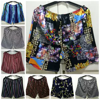 Ethnic style summer men's shorts Silk quick-drying large size loose large pants men's and women's casual ice silk home breathable