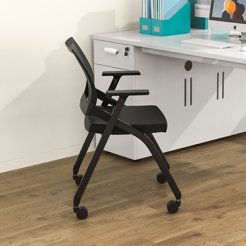 Computer Chair, Home Folding Office Chair with Wheels, Conference Training Chair, Dormitory Seat, Comfortable Long-Sitting Backrest Chair