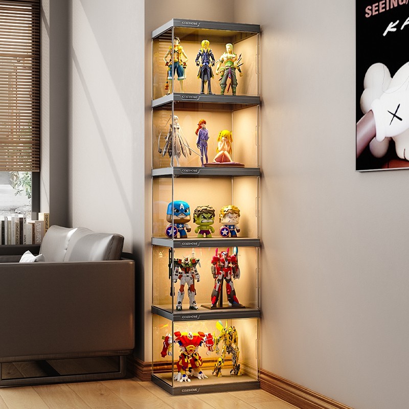 手作りのディスプレイキャビネットのおもちゃ、レゴの透明な収納ボックスモデルホーム装飾品ビルディングブロックガンダムディスプレイ棚に適しています
