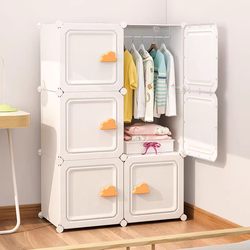 Thickened kids Wardrobe Bedroom For Home Baby Baby Clothes Storage Cabinet Assembled Plastic Simple Wardrobe
